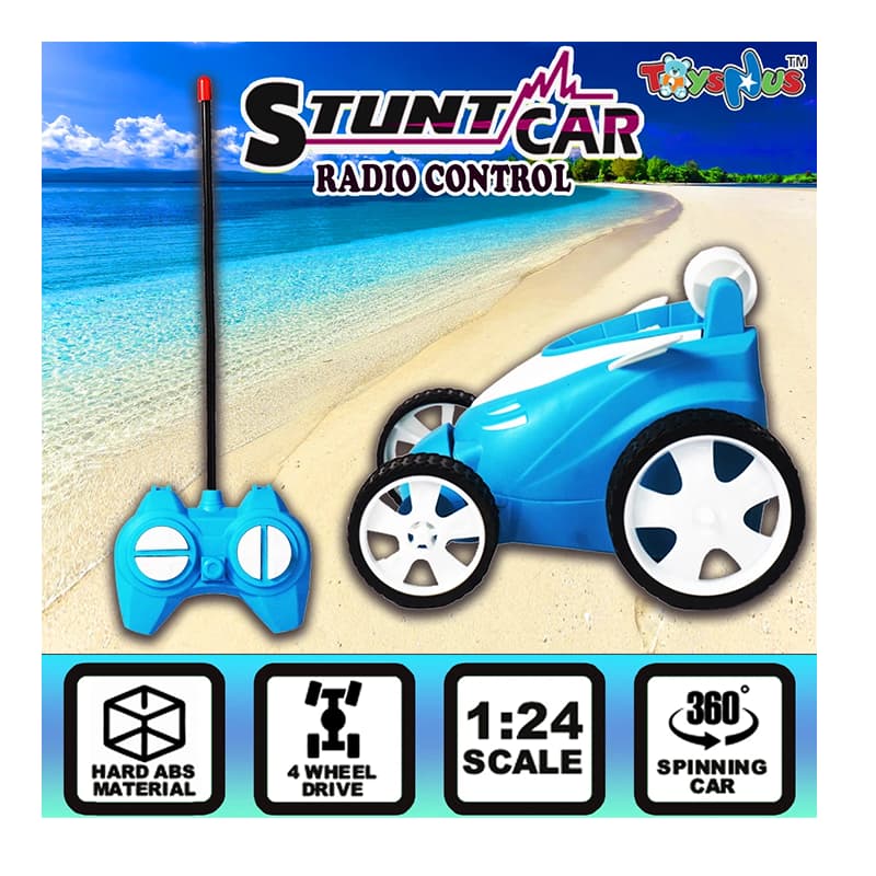 ToysNus 1:24 scale 360 degree Radio Control Stunt car (Blue) | Remote Control Toy for Kids | RC Rechargeable Battery Operated Toy | RC Toys