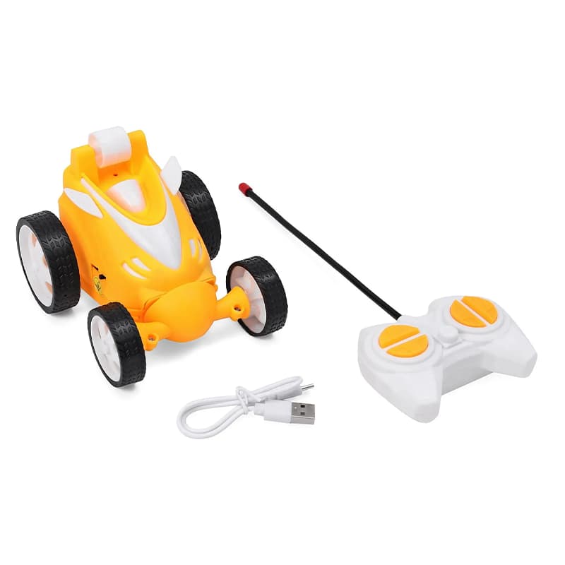 ToysNus 1:24 scale 360 degree Radio Control Stunt car (Yellow) | Remote Control Toy for Kids | RC Rechargeable Battery Operated Toy | RC Toys