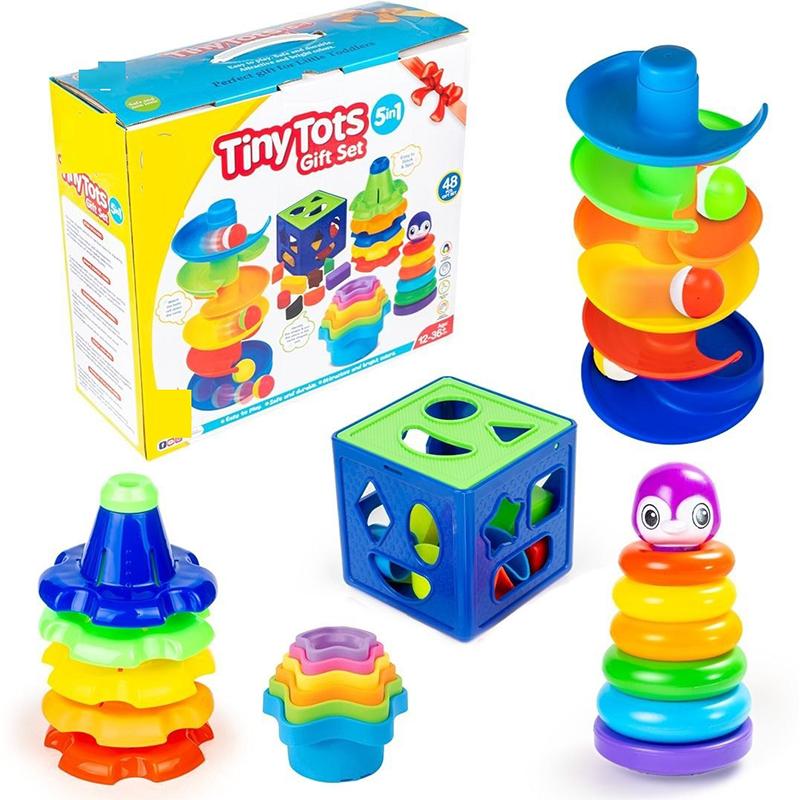 Ratnas Tiny Tots 5in1 Gift Toy Set (Multicolor) | Building Blocks Toy for Kids | Construction Set Learning Toy | Building Blocks