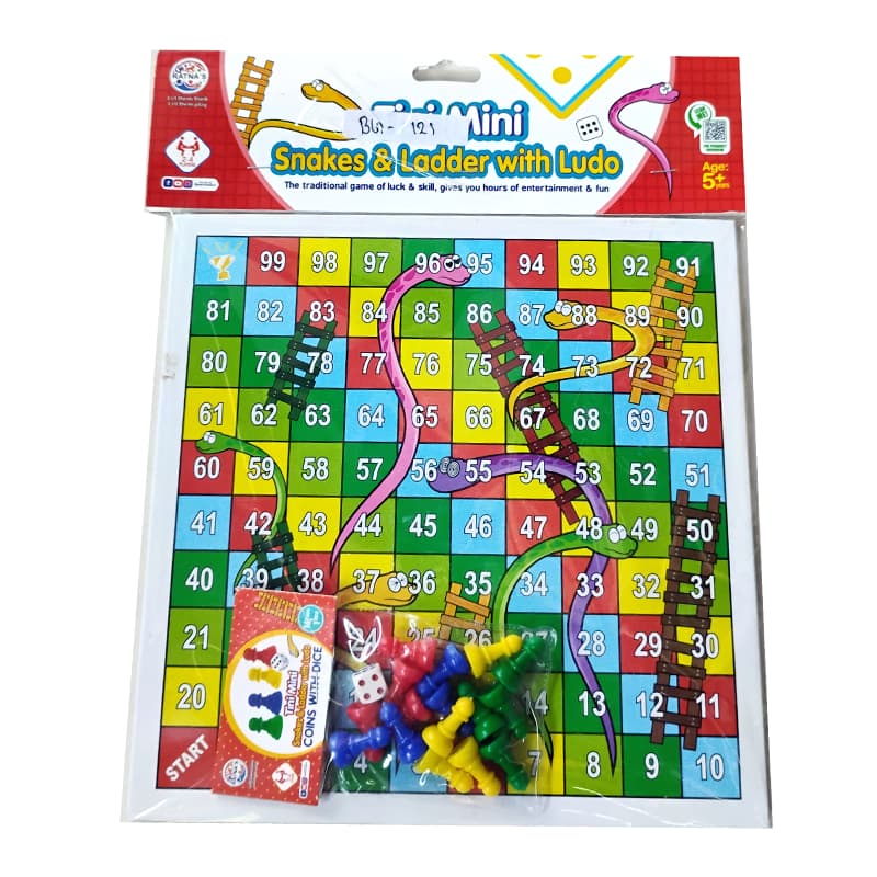 Basketball Set with Hanging Board, Ring Net, Ball and Snakes & ladder with ludo Combo