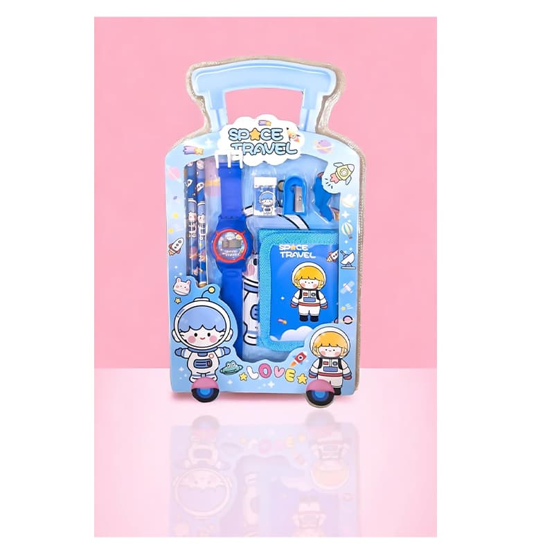 Space travel & Happy day Watch Pencil Set (Blue & Green)