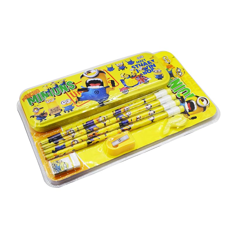 Minion Stationery Kit & Spiderman Watch Pencil Set for Kids (pack of 2)