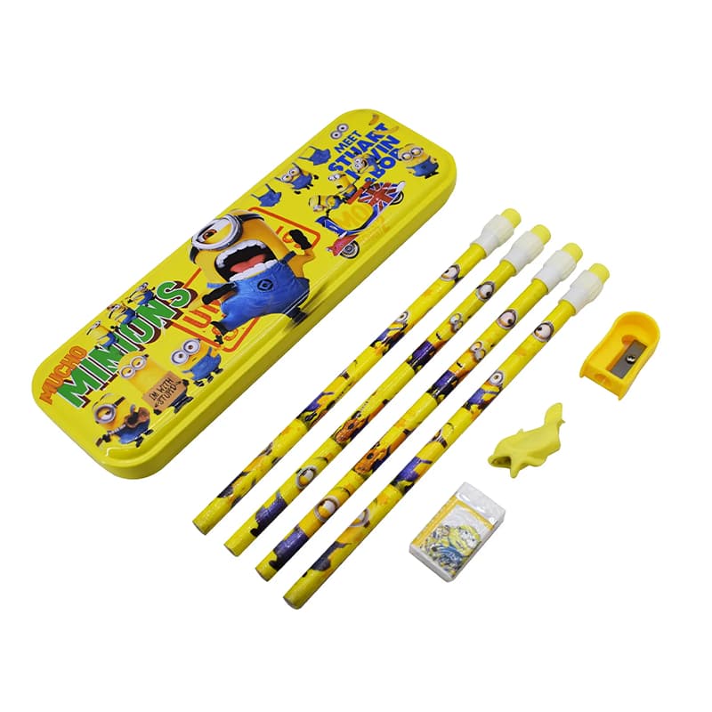 Minion Stationery Kit & Spiderman Watch Pencil Set for Kids (pack of 2)