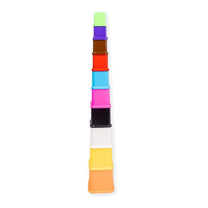 Plastic Build Up Stacking Beakers and Cubes Combo of 2 for Kids