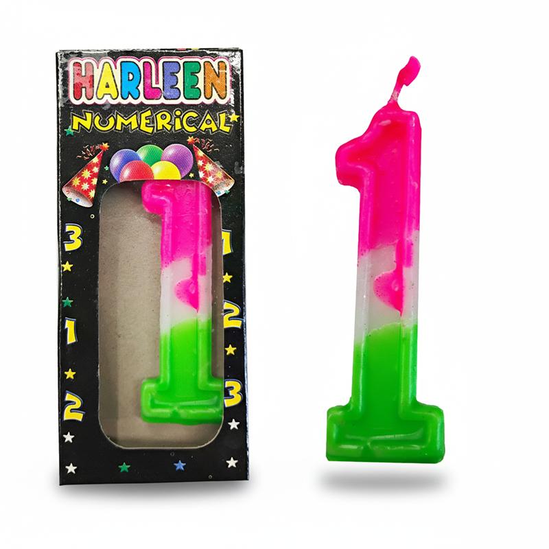 Harleen Harleen Numerical Candle No. 1 | Cake Topper & Birthday Candle Set | Birthday Party Candle Decoration | Cake Toppers