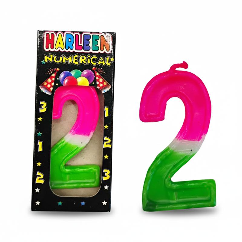 Harleen Harleen Numerical Candle No. 2 | Cake Topper & Birthday Candle Set | Birthday Party Candle Decoration | Cake Toppers