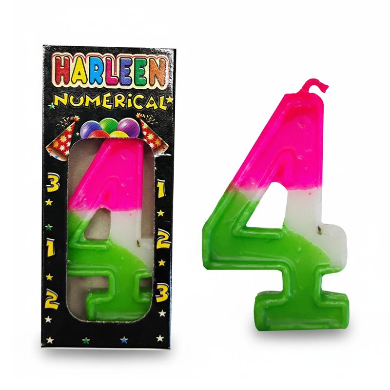 Harleen Harleen Numerical Candle No. 4 | Cake Topper & Birthday Candle Set | Birthday Party Candle Decoration | Cake Toppers