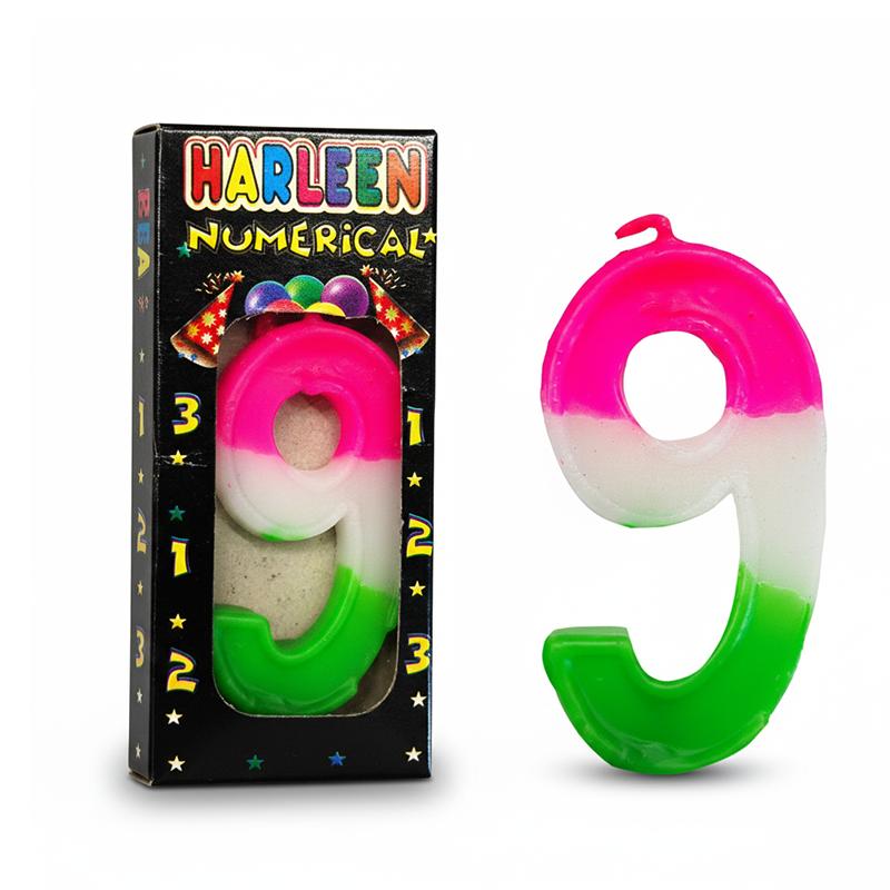 Harleen Harleen Numerical Candle No. 9 | Cake Topper & Birthday Candle Set | Birthday Party Candle Decoration | Cake Toppers