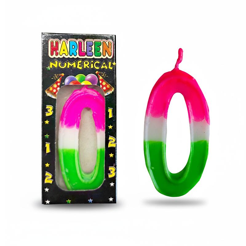 Harleen Harleen Numerical Candle No. 0 | Cake Topper & Birthday Candle Set | Birthday Party Candle Decoration | Cake Toppers