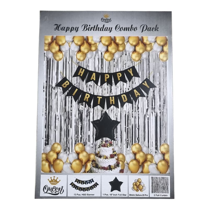 Small size Happy birthday combo pack (Silver)