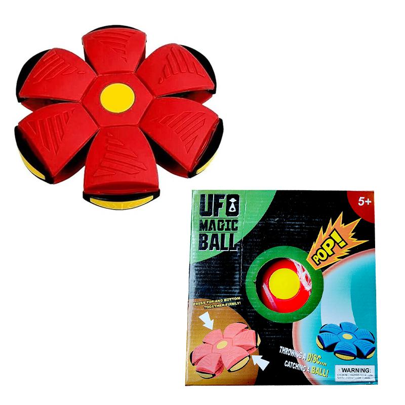 UFO Ball, Interactive Flying Saucer Toy, Pet Training Ball (Red) | Outdoor Game for Kids | Garden Fun Play Activity Set | Outdoor Games