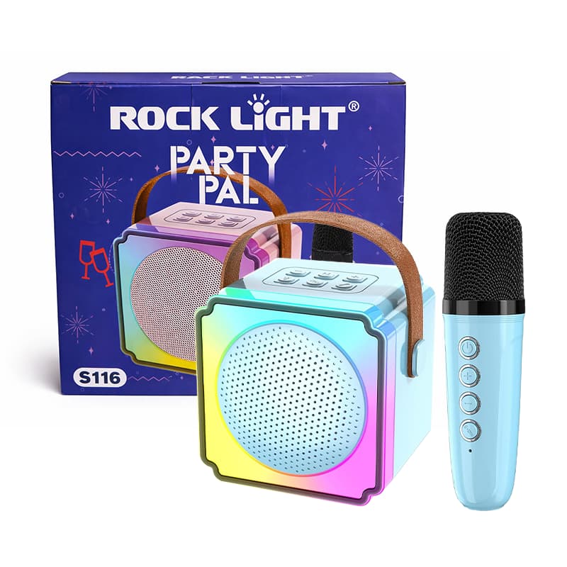 Rock Light Party Pal Speekers With Mike (Blue)