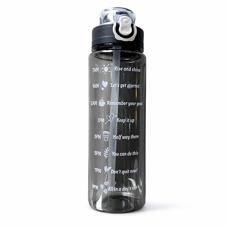 Round Water Bottle (Black)