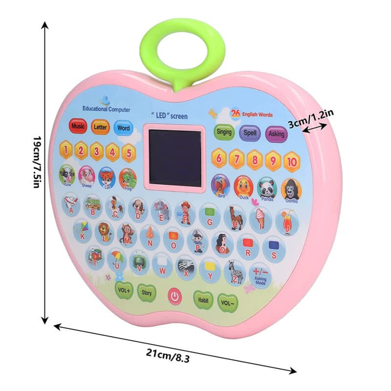 Gooyo Apple Educational Computer ABC and 123 Learning Kids Laptop with LED Display and Music | Kids Educational Laptop Toy | Learning Computer Tablet Toy for Kids | Kids Tablets