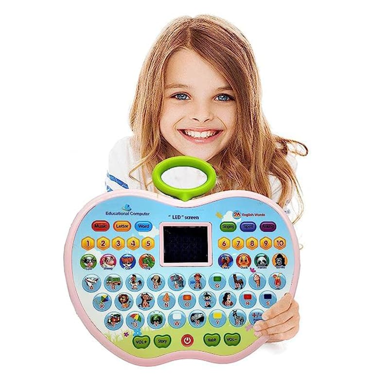 Gooyo Apple Educational Computer ABC and 123 Learning Kids Laptop with LED Display and Music | Kids Educational Laptop Toy | Learning Computer Tablet Toy for Kids | Kids Tablets