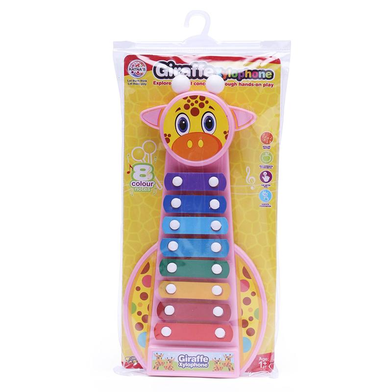 Ratnas Giraffe Xylophone (Pink) | Musical Toy for Kids | Battery Operated Sound & Light Toy | Musical Toys