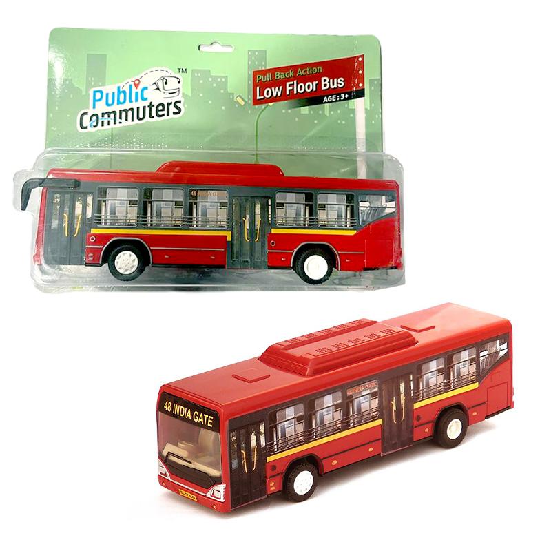 Centy toys Low Floor Bus Pullback Action (Centy) - Red | Toy Car for Kids | Pull Back Diecast Race Car Toy | Toy Cars