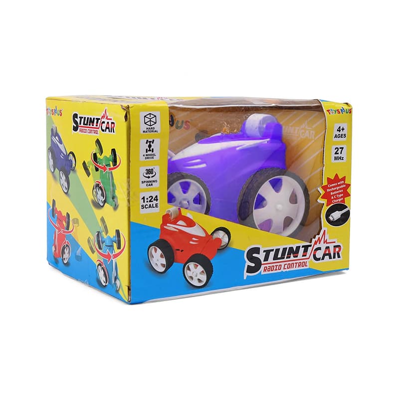 ToysNus 1:24 scale 360 degree Radio Control Stunt car (Purple) | Remote Control Toy for Kids | RC Rechargeable Battery Operated Toy | RC Toys