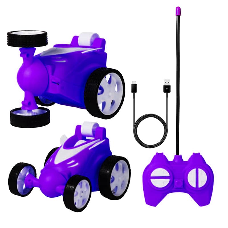 ToysNus 1:24 scale 360 degree Radio Control Stunt car (Purple) | Remote Control Toy for Kids | RC Rechargeable Battery Operated Toy | RC Toys