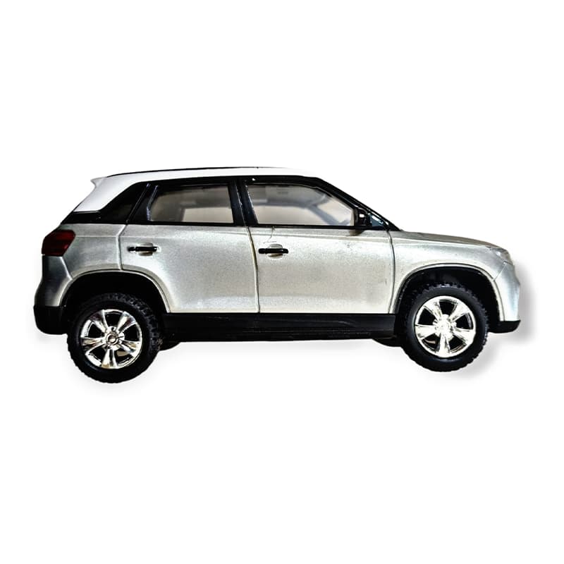 Centy toys Brezza White Car (New Release) (Silver, Pack of: 1) | Toy Car for Kids | Pull Back Diecast Race Car Toy | Toy Cars