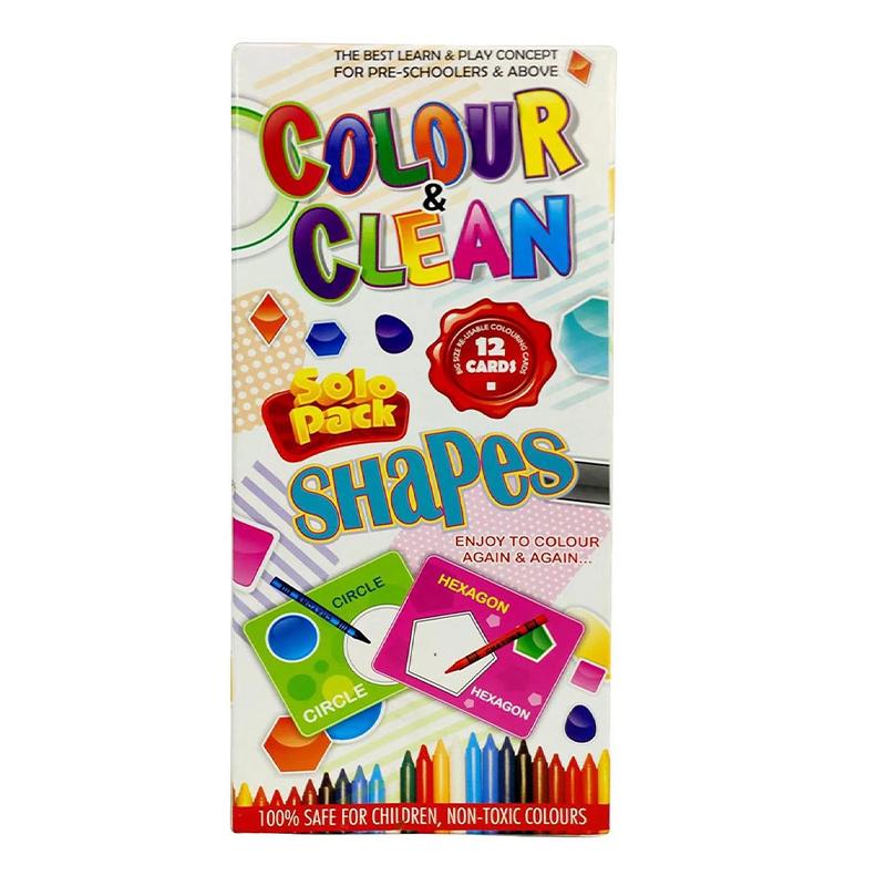 Ankit Toys Colour & Clean Shape Cards Colouring Cards with Wax Colours | Art & Craft Kit for Kids | DIY Creative Activity Set | Art & Craft