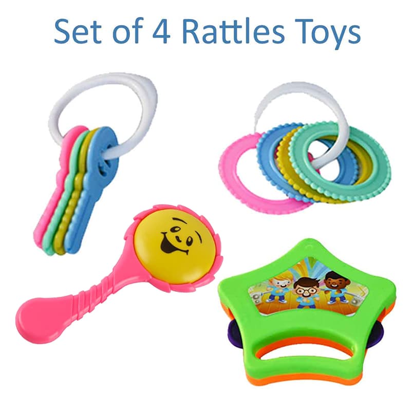 Combo Little doll rattle set of 4 pcs and Little doll rattle set 3pcs pack of 2