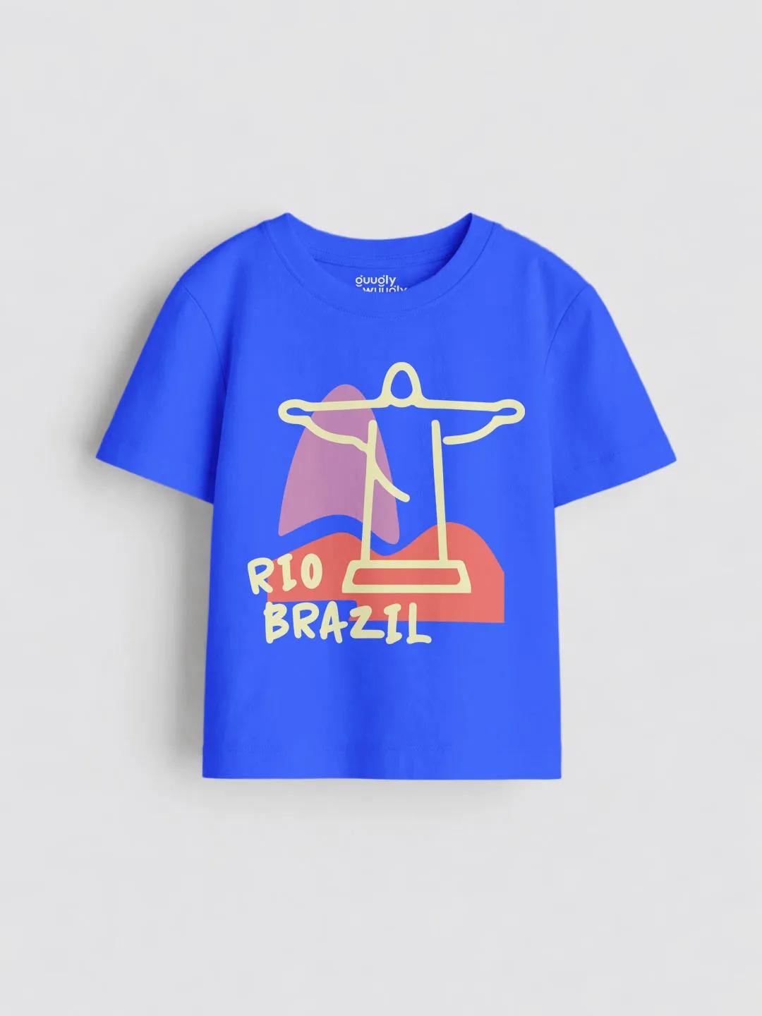Boys Rio Brazil Classic Blue Tshirt | Guugly Wuugly