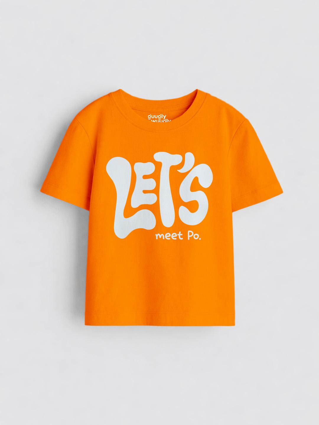 Girls Let's Orange Tshirt | Guugly Wuugly