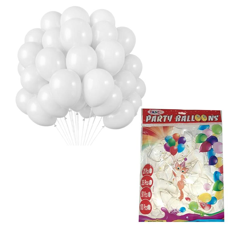Fancy Latex White Balloons | Party Balloon Set | Birthday Decoration Balloon Pack | Party Balloons