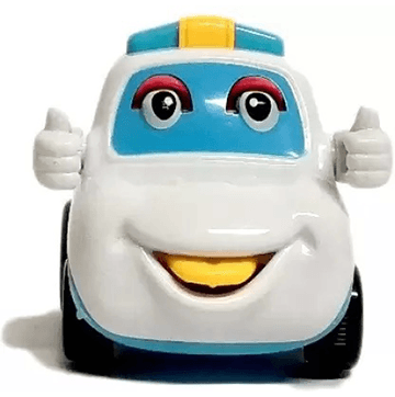 Smile Car Toy Push & Go Car Toy for Kids (White)