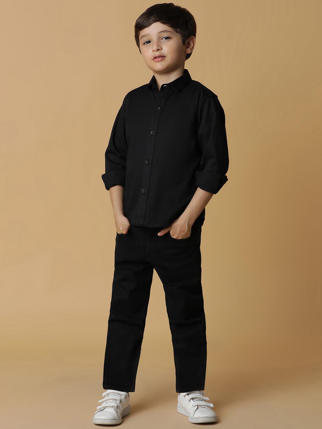 Tales & Stories Boys Denim Jet Black Casual Slimt Fit Jeans