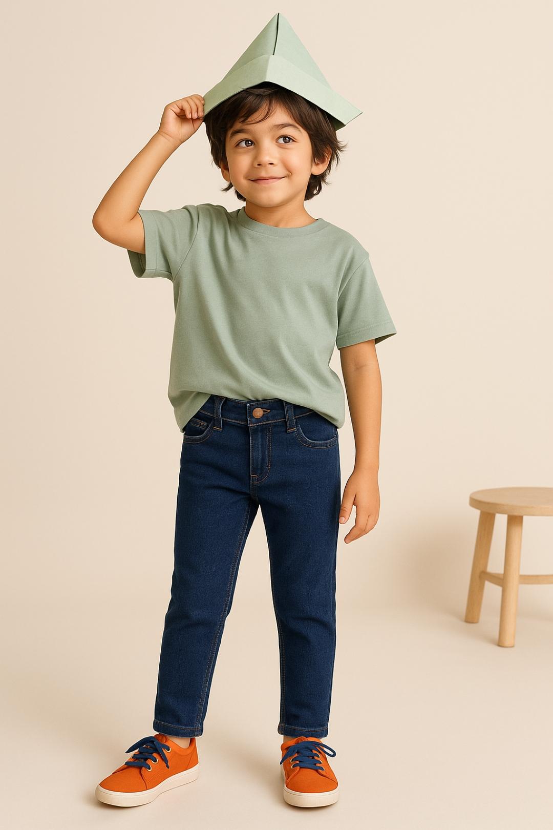 Tales & Stories Boys Denim Blue Casual Slimt Fit Jeans