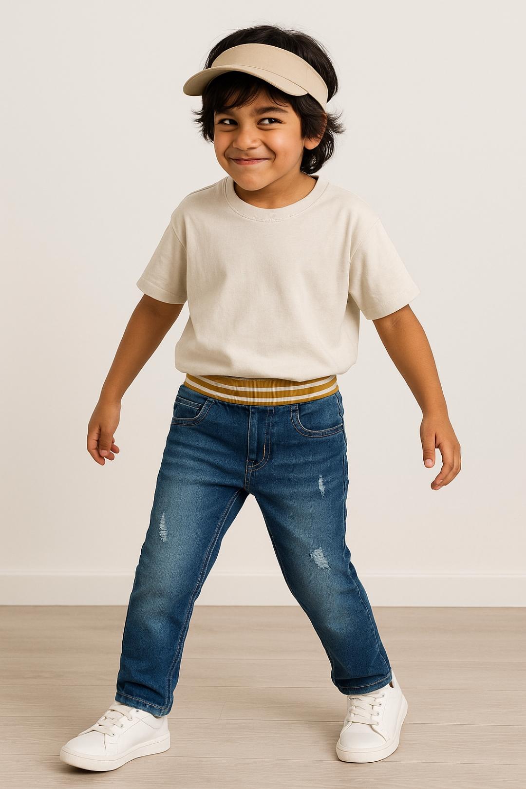 Tales & Stories Boys Denim Blue Casual Joggers