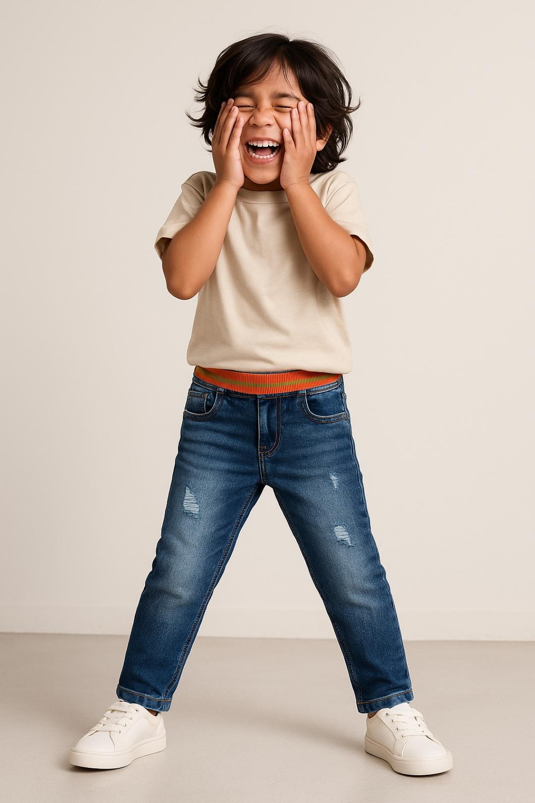 Tales & Stories Boys Denim Blue Casual Joggers