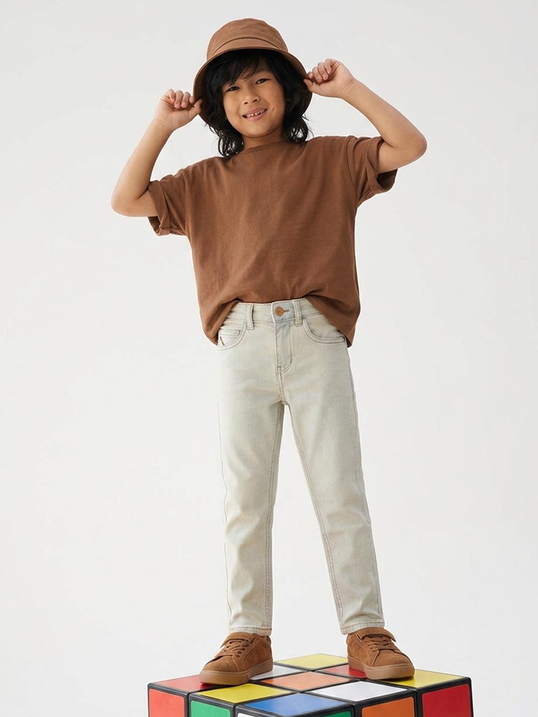 TALES & STORIES Boys Slim Fit Mid-Rise Stretchable Jeans