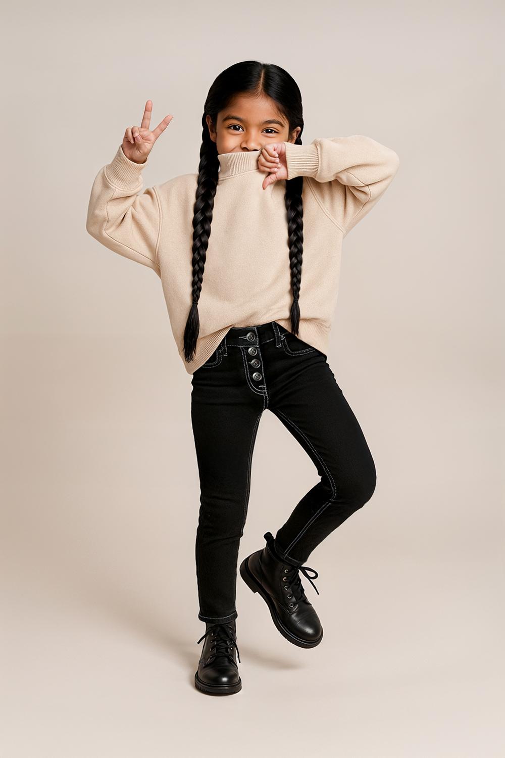 TALES & STORIES Black Cotton Jeans