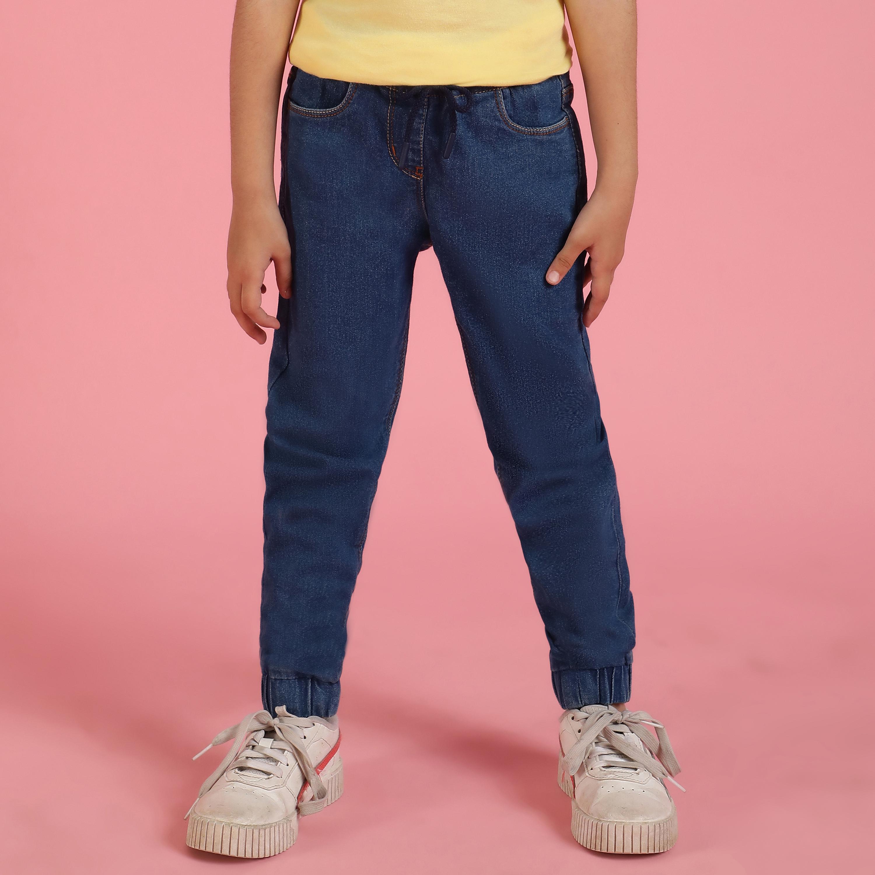 TALES & STORIES Girls Cotton Mid Rise Joggers Trousers