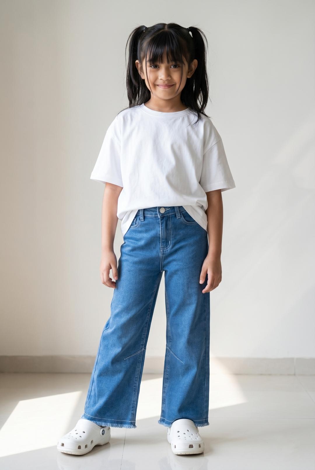 TALES & STORIES Girls Blue Mid-Rise Clean Look Bootcut Denim Jeans