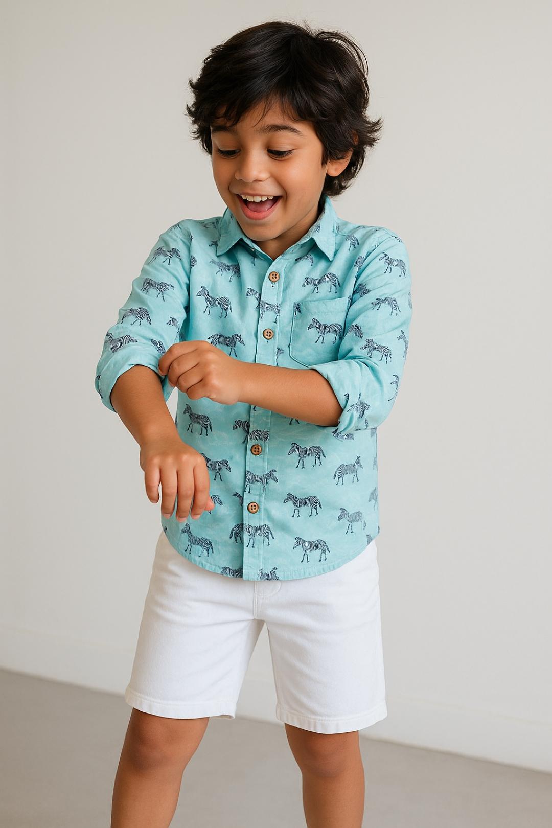 TALES & STORIES Boys Cotton Printed Casual Shirt