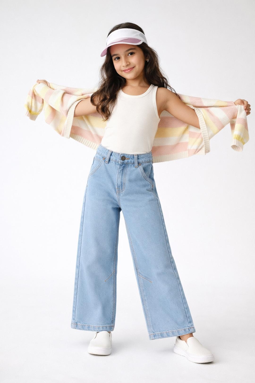 TALES & STORIES Girls Flared Mid-Rise Jeans