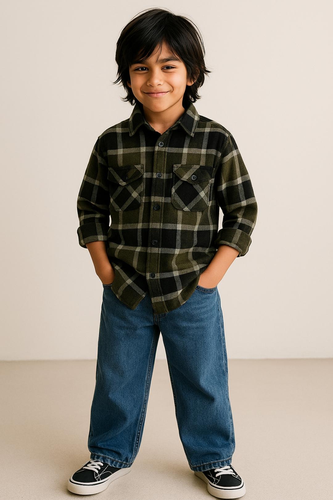 TALES & STORIES Boys Checked Casual Shirt