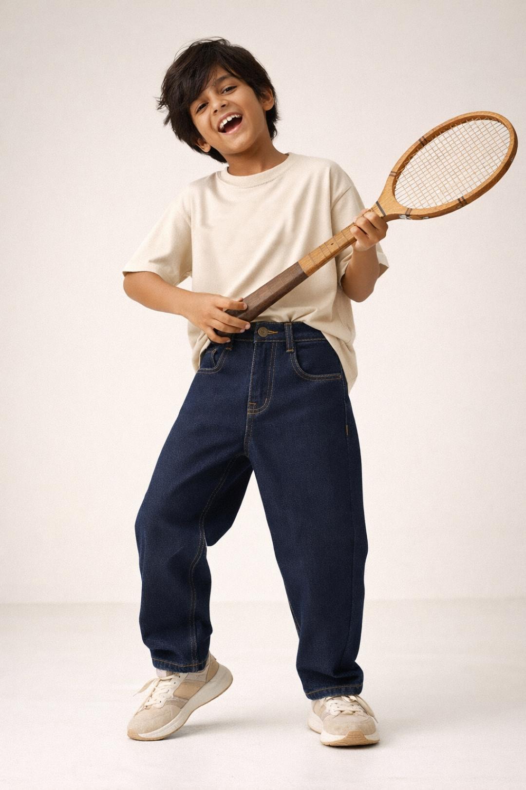 TALES & STORIES Boys Relaxed Fit Mid-Rise Stretchable Jeans