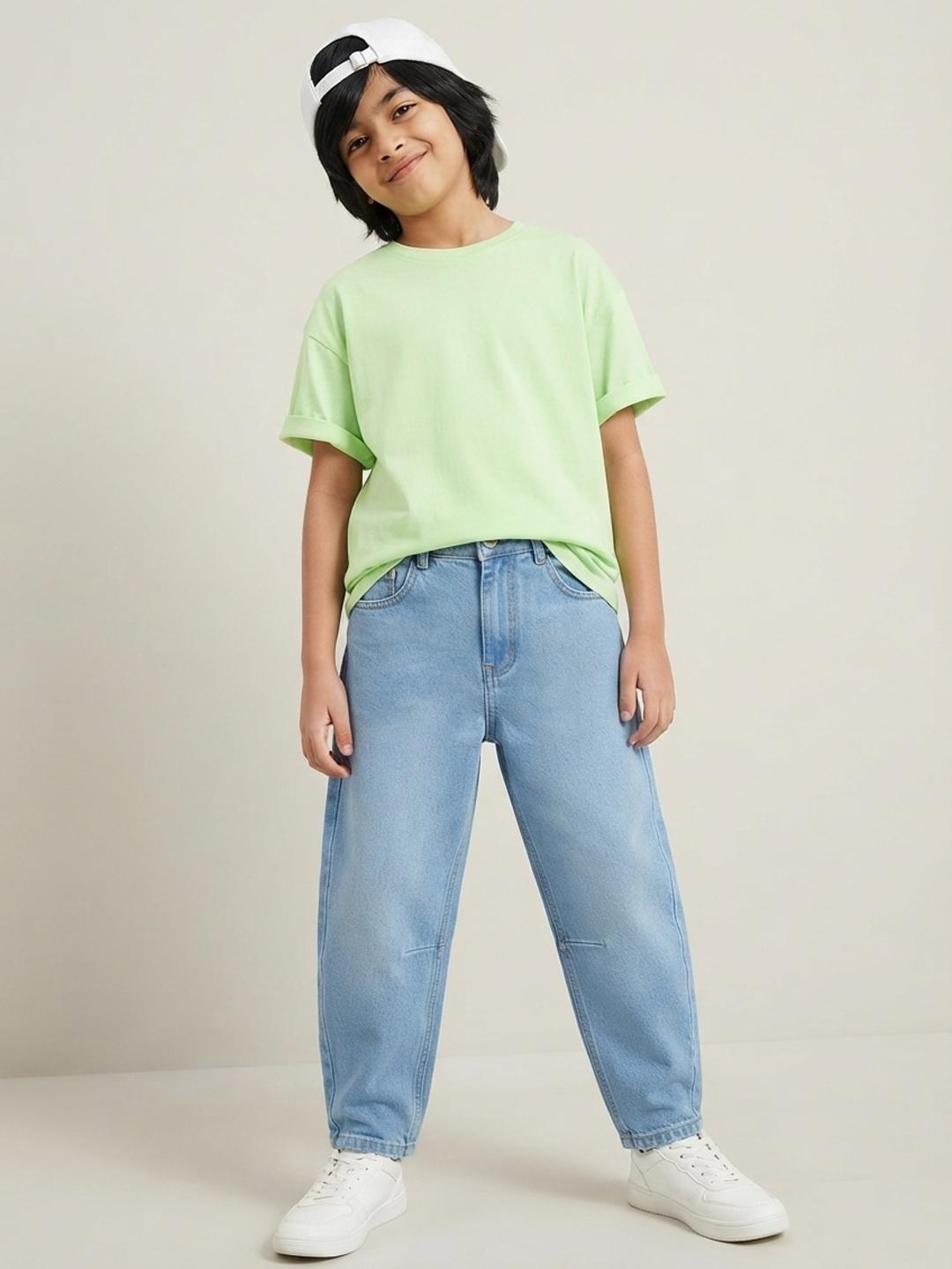 TALES & STORIES Boys Blue Cotton Stretchable Jeans