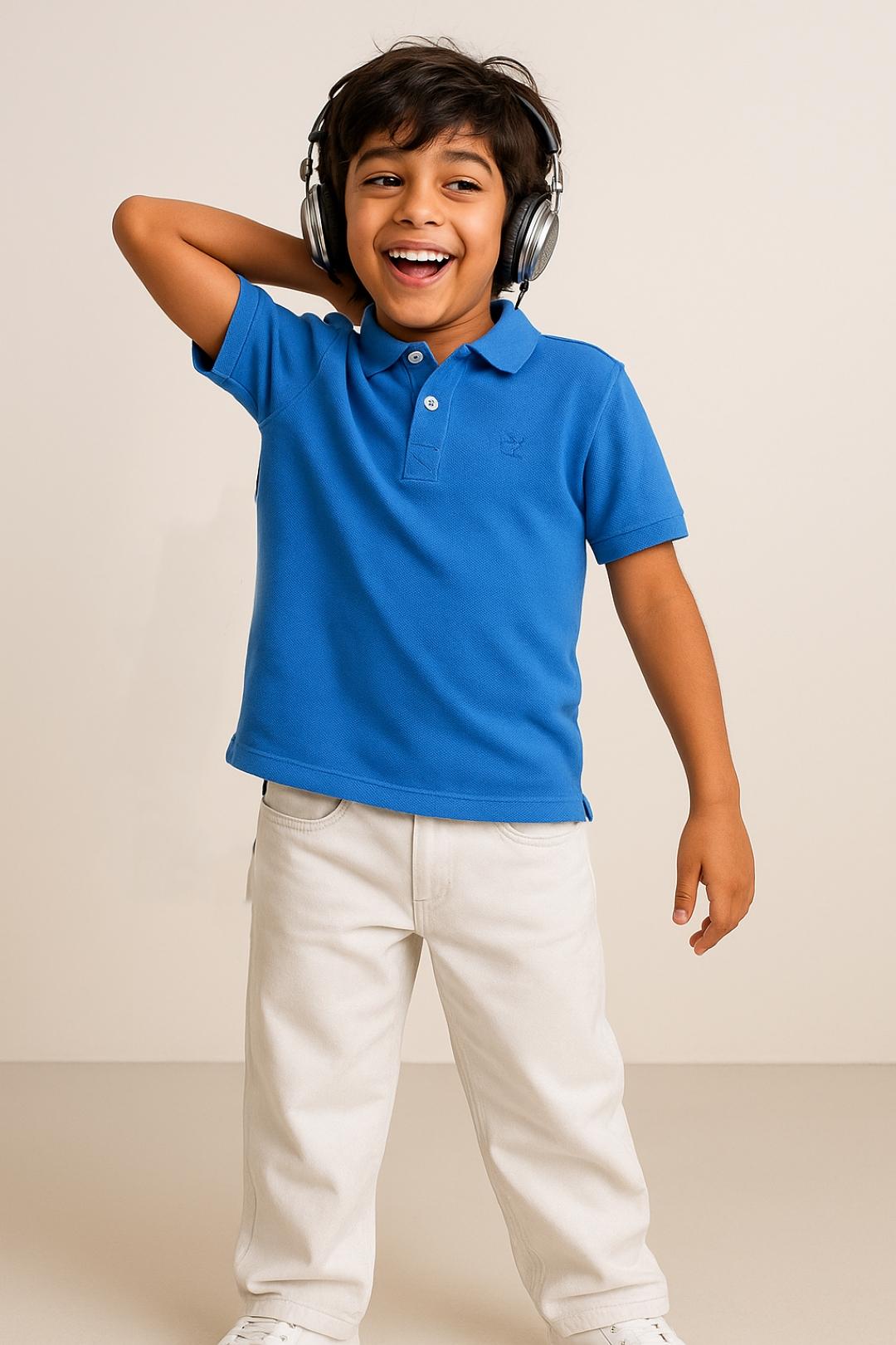 TALES & STORIES Boys Polo Collar Cotton T-shirt