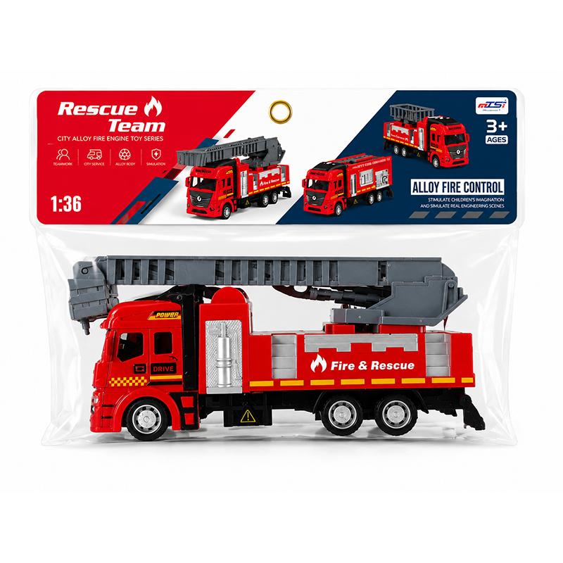 Jian Sheng Toys Alloy Fire Ladder Control Truck - Red | Musical Toy for Kids | Battery Operated Sound & Light Toy | Musical Toys