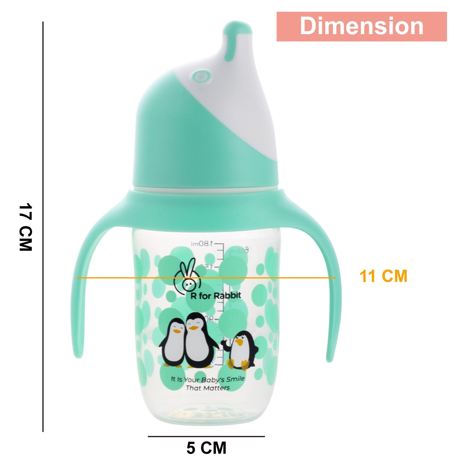 Penguin Spout Cup Sipper Bottle for Babies 180ml - Green