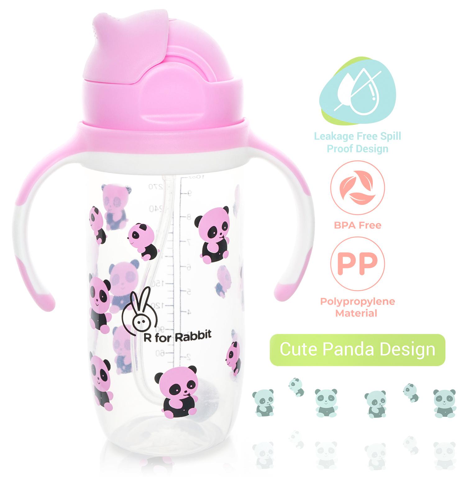 R for Rabbit Premium Bubble Sipper |10 fl oz | Anti Spill Sippy Cup with Soft Silicone Straw BPA Free & Non Toxic for Kids of 12+ Months - (300 ml Pink)