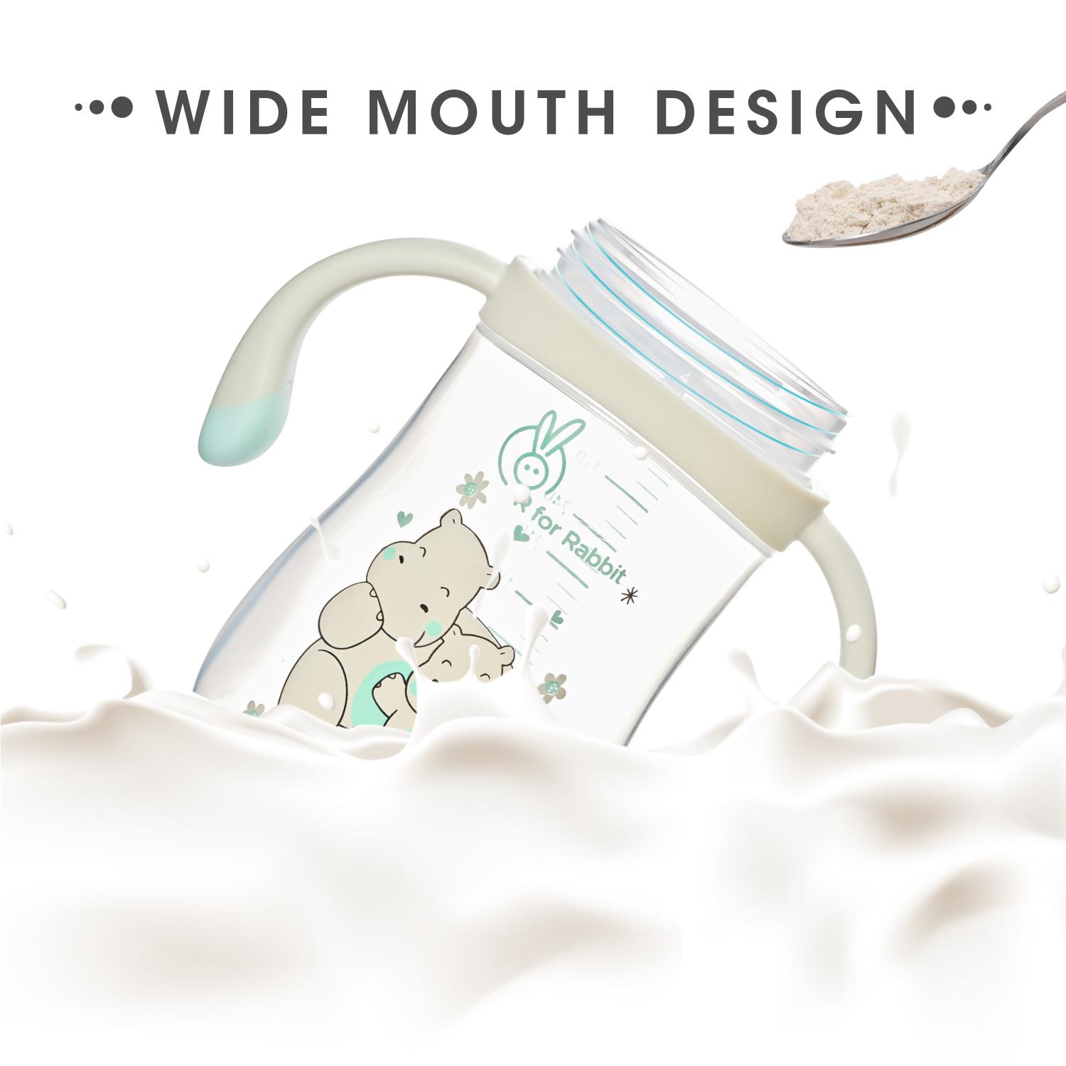 R for Rabbit Premium Hippo Straw Sipper Bottle |10 fl oz | Anti Spill Sippy Cup with Soft Silicone Straw BPA Free & Non Toxic for Kids of 12 Months -(300 ml Green)