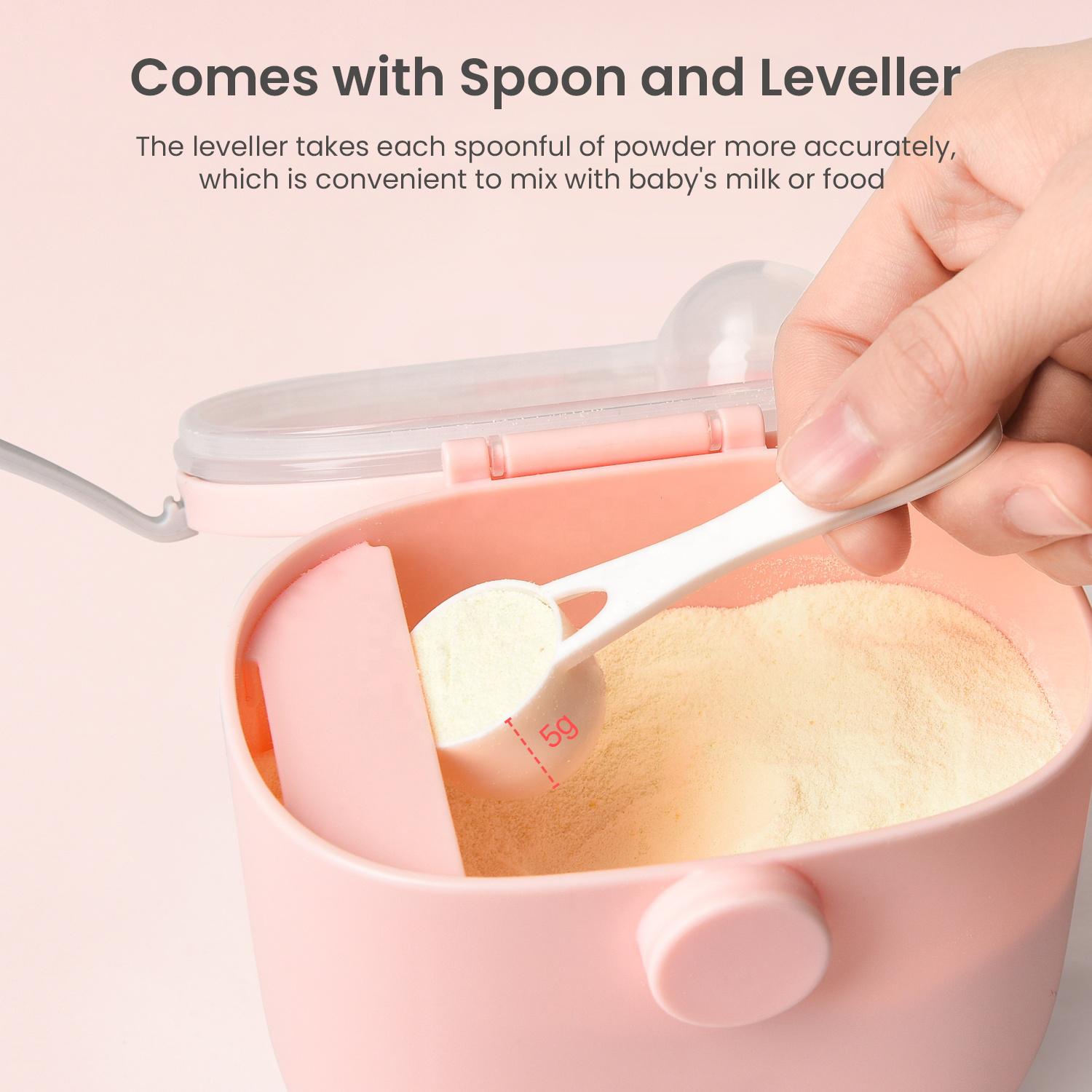 R for Rabbit Silicone First Feed Meal Box for Baby, Kids Multi-Functional Milk Powder Container Box 210G (Pink)