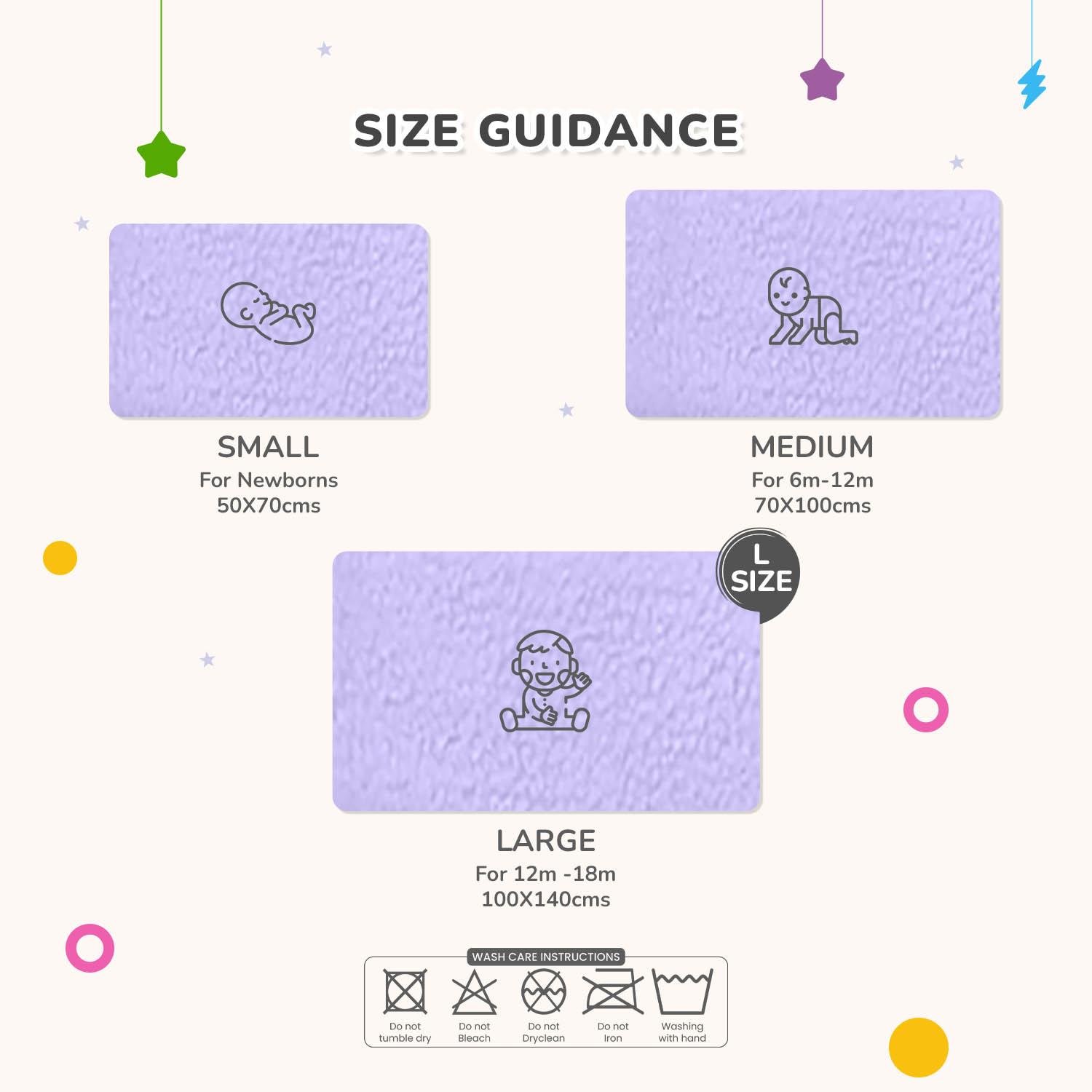 R for Rabbit Waterproof Quick Dry Sheet Bliss for Baby | Anti-Piling Fleece Breatheable Fabric Extra Absorbent Instant Dry Baby Bed/Cot Protector Mat (Size-L,Purple)